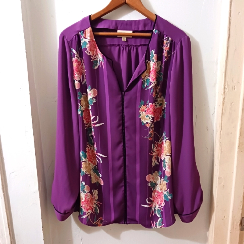Modcloth purple floral top